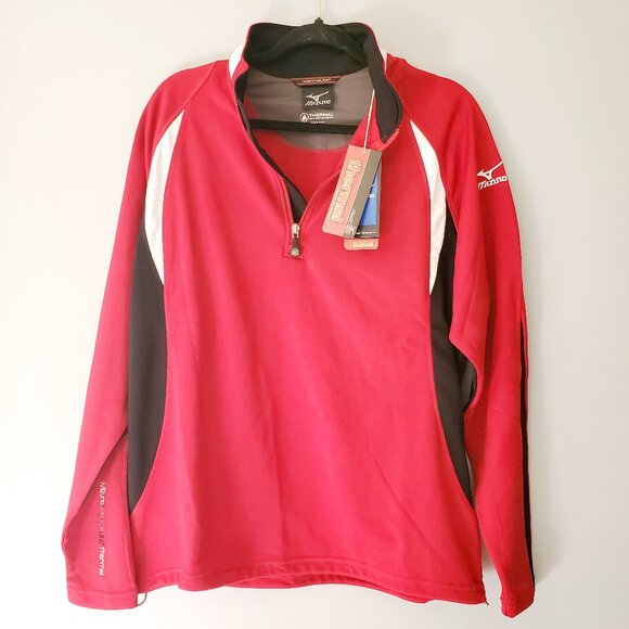 Mizuno Jackets & Blazers - NWT Mizuno Warmalite Thermal 1/4 Zip Pullover Golf Top NWT Red Black Women's M